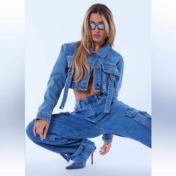 Denim cargo oversized jeans - Picture 6 of 8